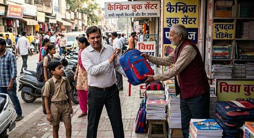 बुक सेलर और निजी स्कूलों की मोनोपली के चलते अभिभावकों को जबरदस्ती स्कूल बैग थोपा जा रहा है स्कूल बेग नही खरीदने पर बुक सेलर कोर्स देने से भी इंकार कर देता है अभिभावकों की शिकायत पर मुख्य शिक्षा अधिकारी नरेश हल्दिया ने बीओ को जांच के आदेश दिए।