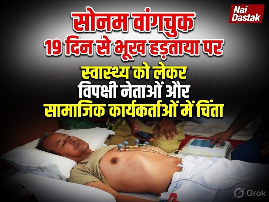 ​जंतर-मंतर पर अनशन का 19वां दिन: सोनम वांगचुक की हालत नाजुक, विपक्ष ने जताई चिंता, दिल्ली हाईकोर्ट का सरकार को सख्त निर्देश।
