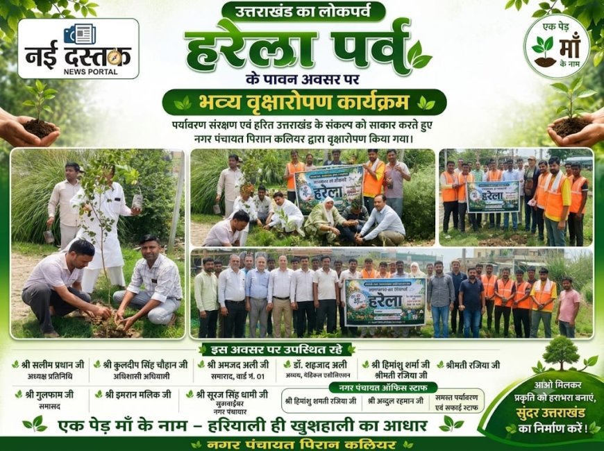 ​हरेला पर्व पर नगर पंचायत पिरान कलियर ने लिया हरित उत्तराखंड का संकल्प, किया भव्य वृक्षारोपण।