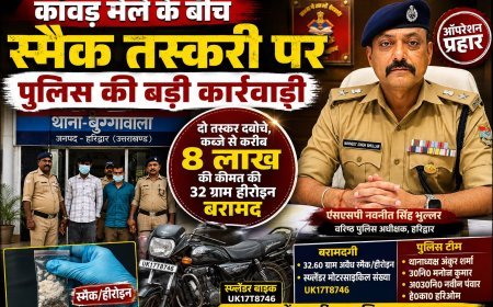 कांवड़ मेले में हरिद्वार पुलिस का बड़ा एक्शन, 32 ग्राम स्मैक के साथ दो तस्कर गिरफ्तार