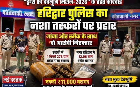 नशा तस्करों पर हरिद्वार पुलिस का कड़ा प्रहार, गांजा और स्मैक के साथ दो आरोपी गिरफ्तार