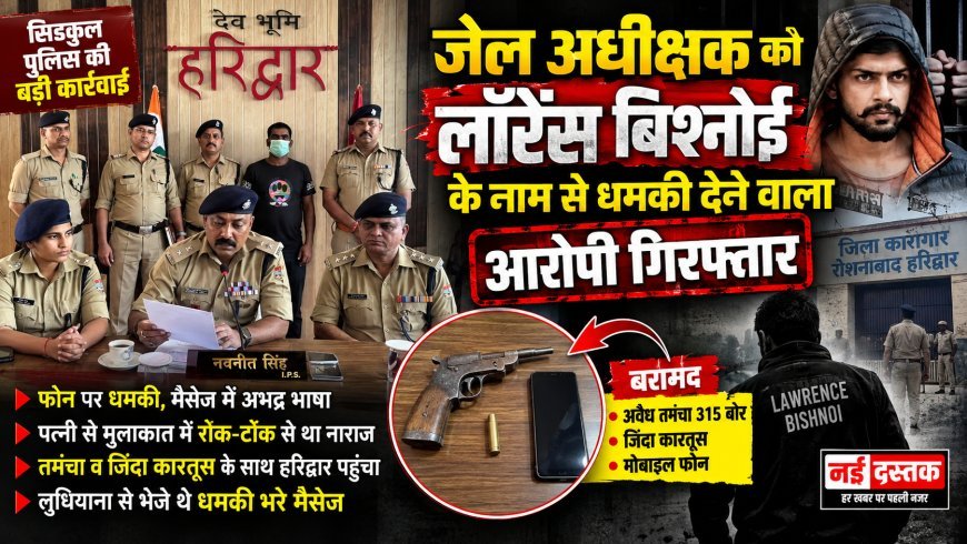 जेल अधीक्षक को लॉरेंस बिश्नोई के नाम से धमकी देने वाला आरोपी गिरफ्तार